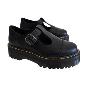 Dr. Martens Bethan T-Bar Platform Black Mary Jane Shoes Women's Size 9